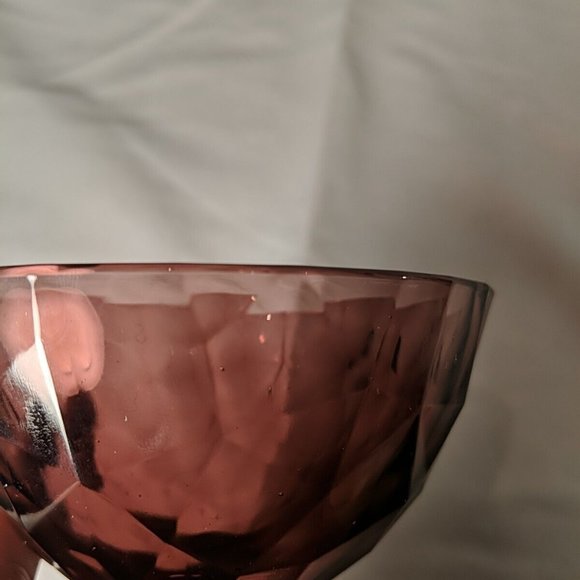 Bormioli Rocco Dessert Bowl Footed Amethyst purple Vintage gemstone diamond - Picture 5 of 8